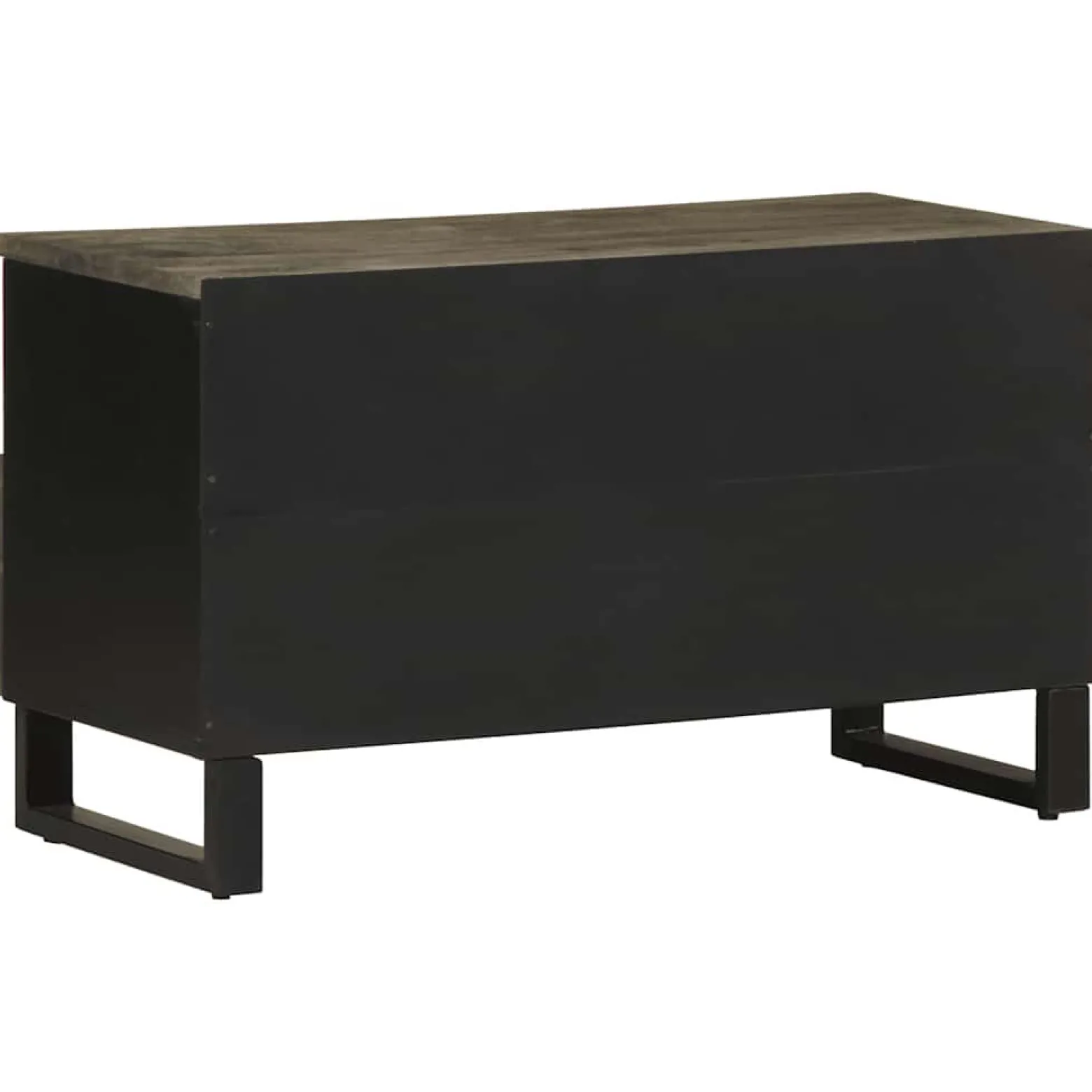 Szafka pod telewizor czarna 80x33x46 cm lite drewno mango