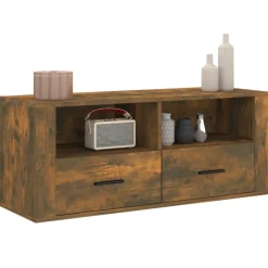 Szafka Pod Telewizor Półka Stolik RTV Brązowy 100x35x40 cm