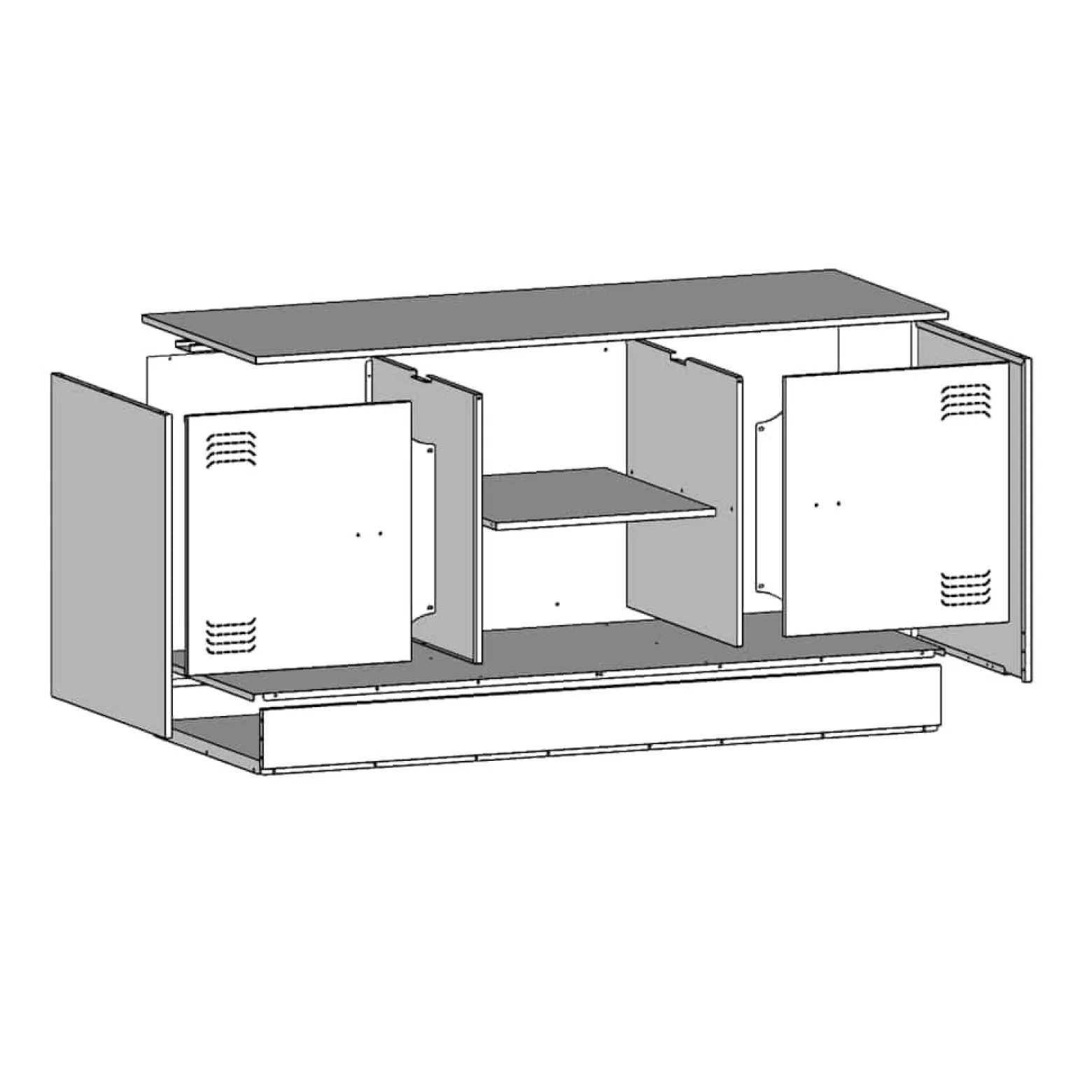 Szafka Pod Telewizor Różowa Półka Szafka RTV Stalowa 99x39x44 cm