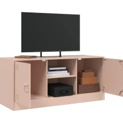Szafka Pod Telewizor Różowa Półka Szafka RTV Stalowa 99x39x44 cm
