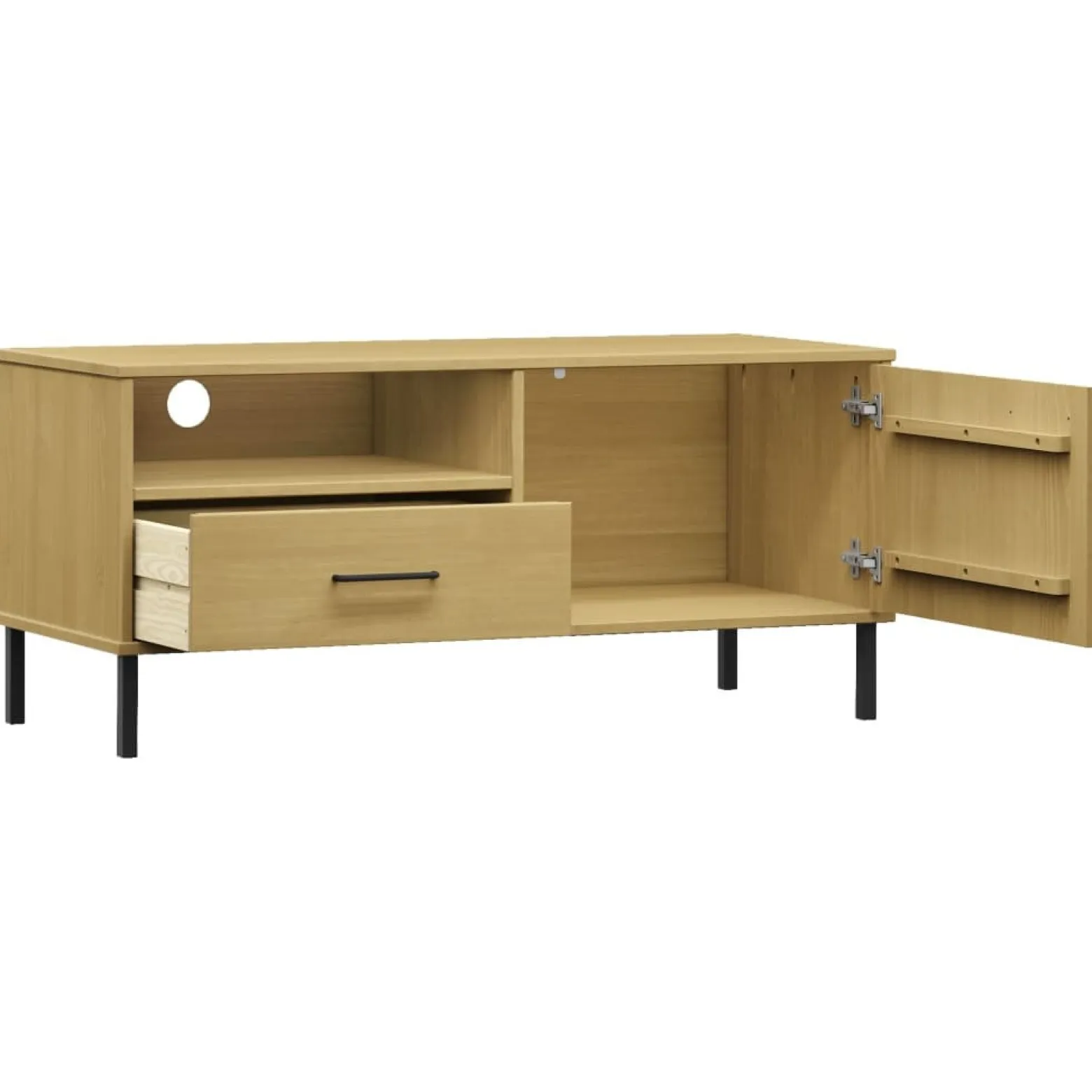 Szafka pod Telewizor Rtv Brąz Mat Szuflady Drzwiczki 106x40x46,5cm