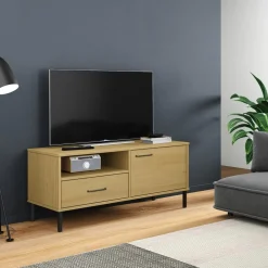 Szafka pod Telewizor Rtv Brąz Mat Szuflady Drzwiczki 106x40x46,5cm