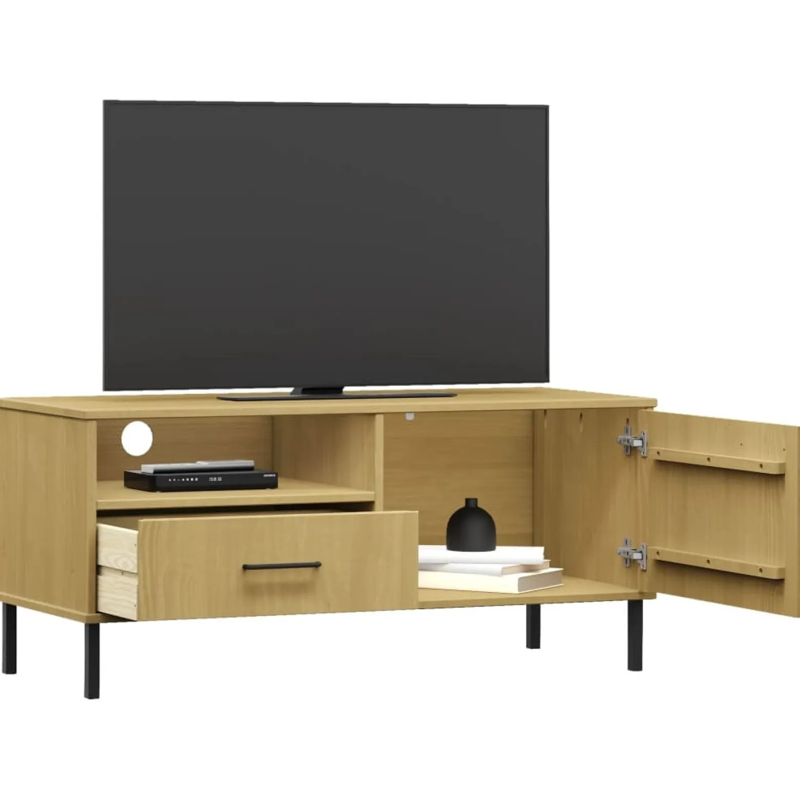 Szafka pod Telewizor Rtv Brąz Mat Szuflady Drzwiczki 106x40x46,5cm