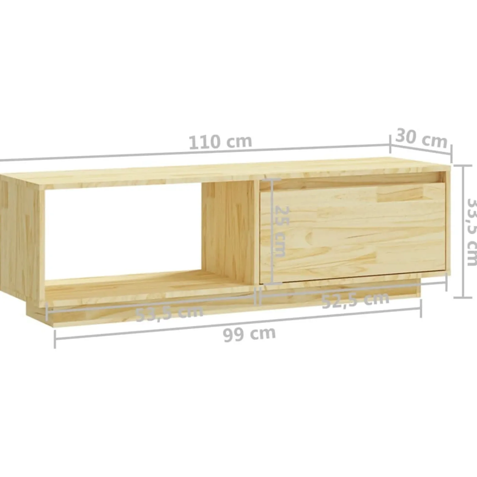 Szafka pod Telewizor Rtv Brąz Mat Nowoczesny Salon 110x30x33,5cm