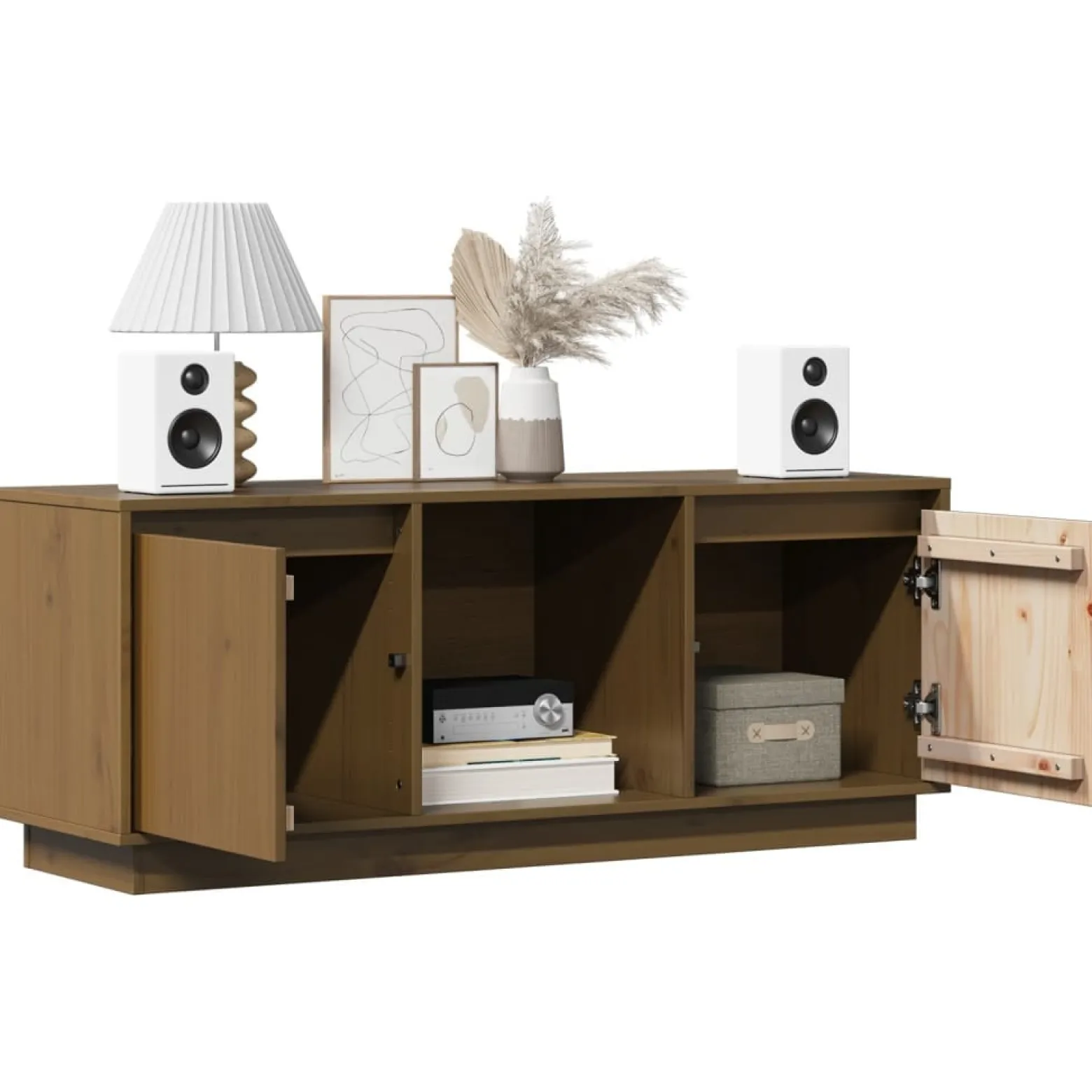 Szafka pod Telewizor Rtv Brąz Mat Nowoczesny Salon 110,5x35x44cm
