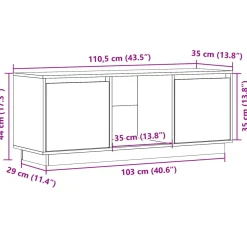 Szafka pod Telewizor Rtv Brąz Mat Nowoczesny Salon 110,5x35x44cm
