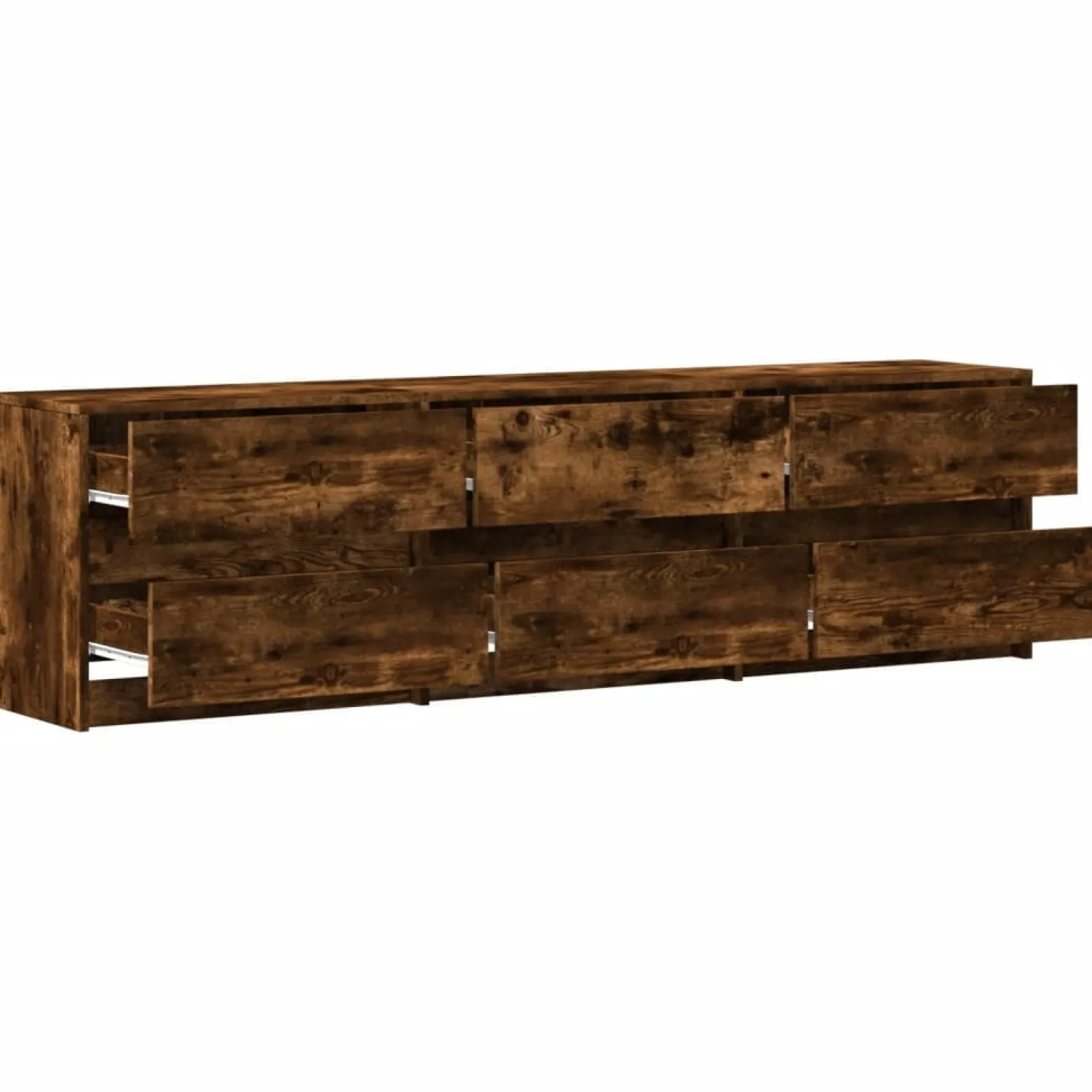 Szafka Pod Telewizor Stolik Półka Szafka RTV Brązowa LED 180x34x50 cm