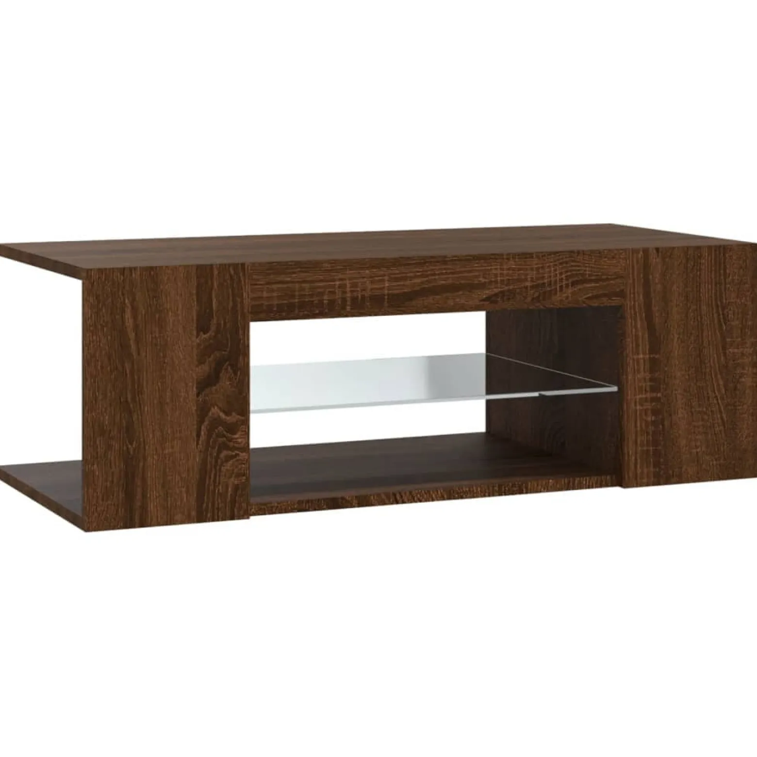 Szafka Pod Telewizor Stolik Półka Szafka RTV Brązowa LED 90x39x30 cm