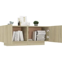 Szafka Pod Telewizor Stolik Półka Szafka RTV Brązowa 100x35x40 cm