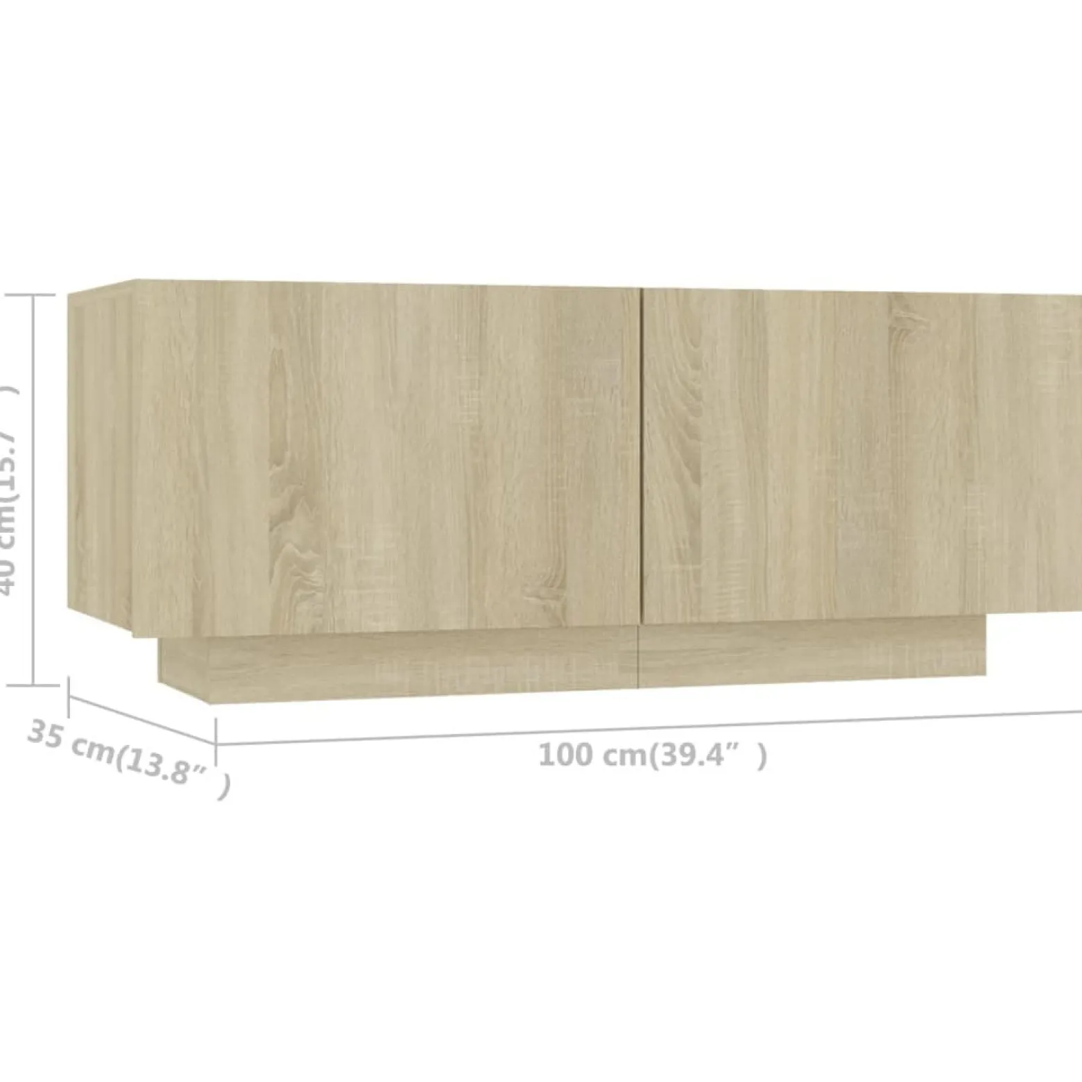 Szafka Pod Telewizor Stolik Półka Szafka RTV Brązowa 100x35x40 cm
