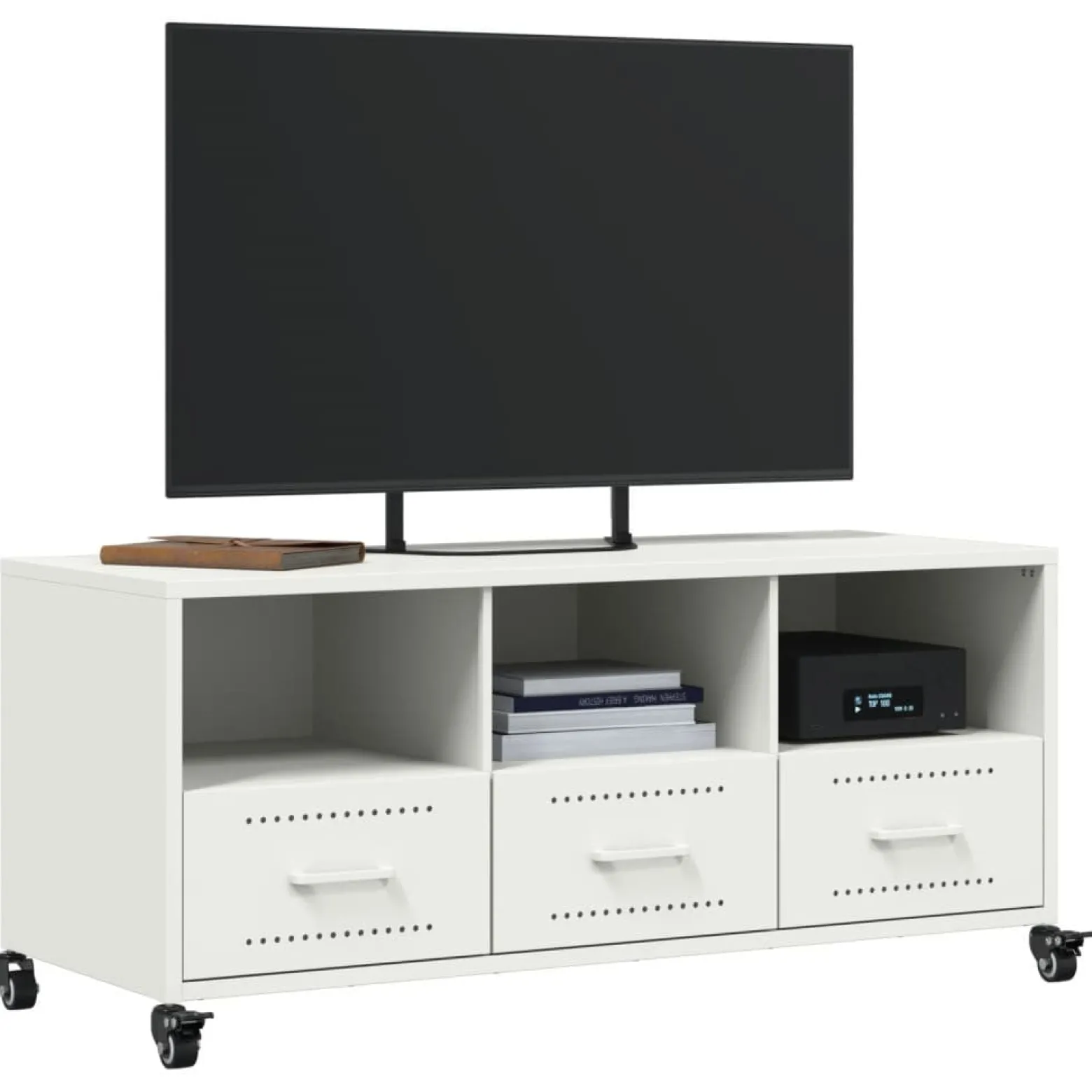 Szafka Pod Telewizor Szafka RTV Komoda Pod Telewizor Biała 100,5x39x43,5