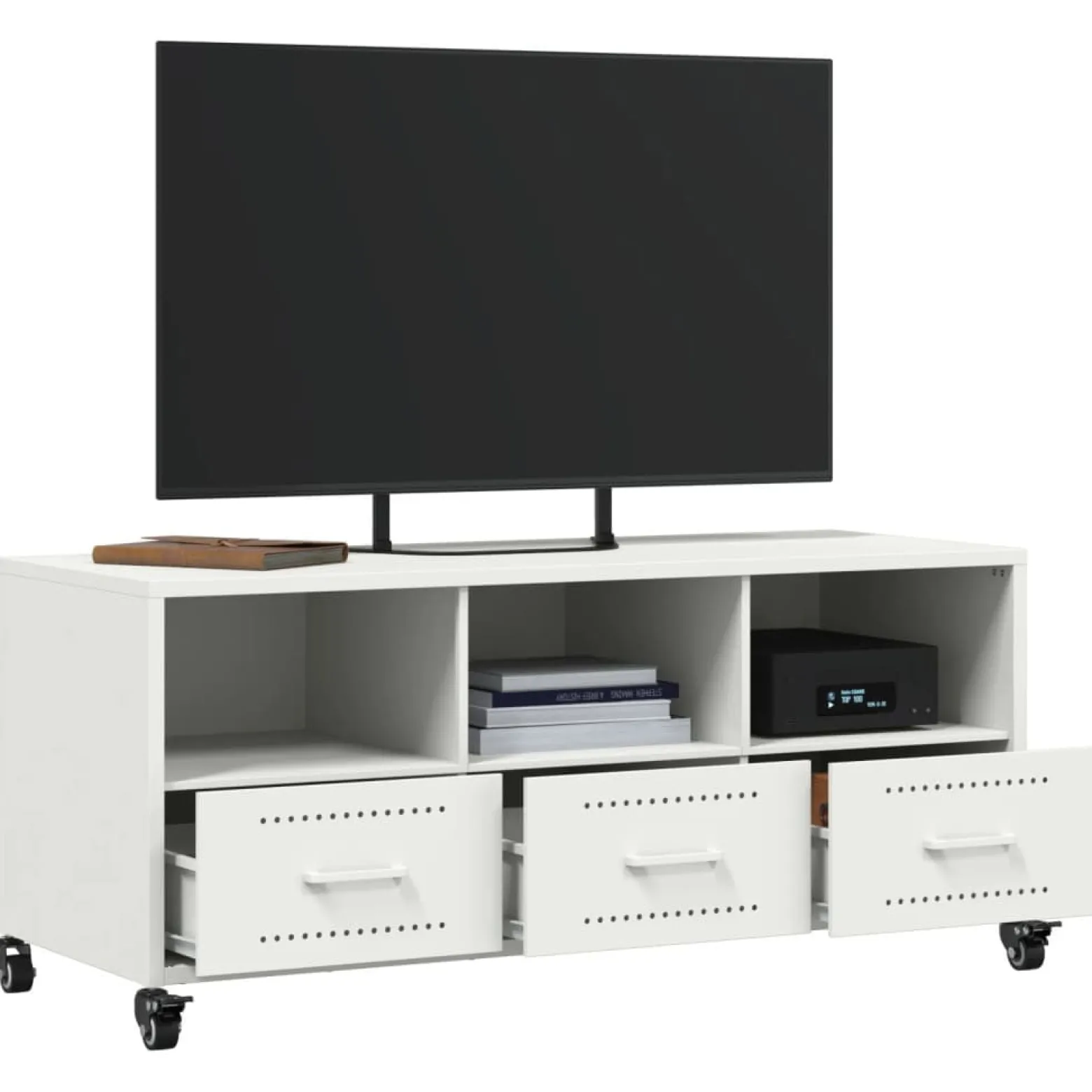 Szafka Pod Telewizor Szafka RTV Komoda Pod Telewizor Biała 100,5x39x43,5