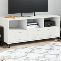 Szafka Pod Telewizor Szafka RTV Komoda Pod Telewizor Biała 100,5x39x43,5