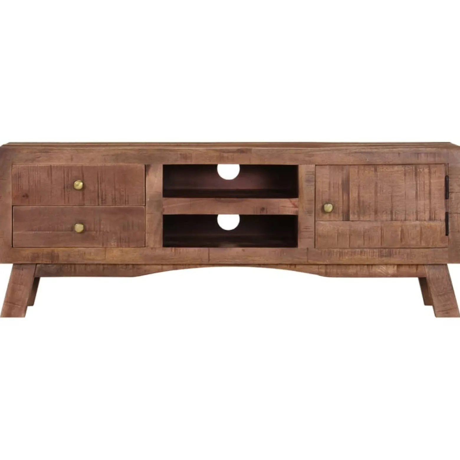 Szafka pod telewizor 110x30x40 cm surowe drewno mango