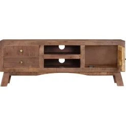 Szafka pod telewizor 110x30x40 cm surowe drewno mango