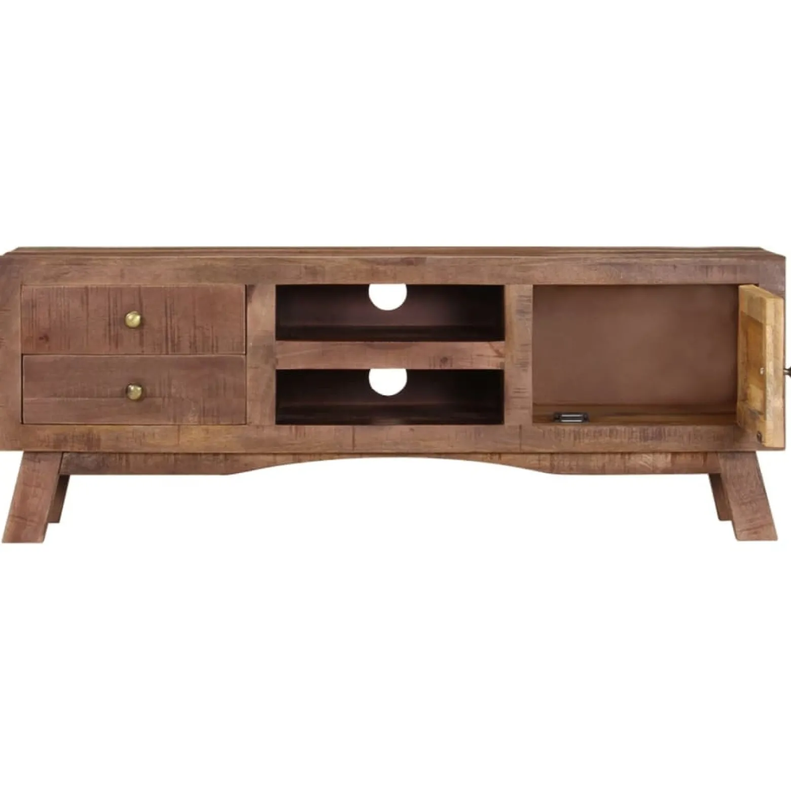 Szafka pod telewizor 110x30x40 cm surowe drewno mango