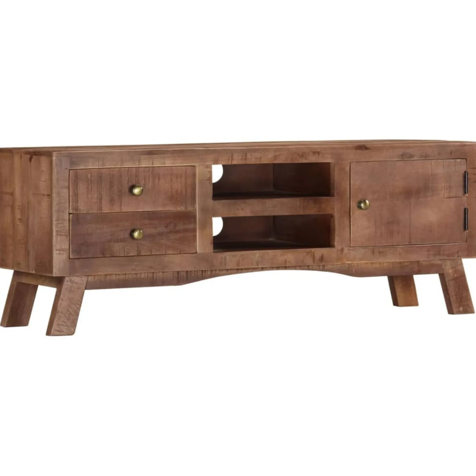 Szafka pod telewizor 110x30x40 cm surowe drewno mango