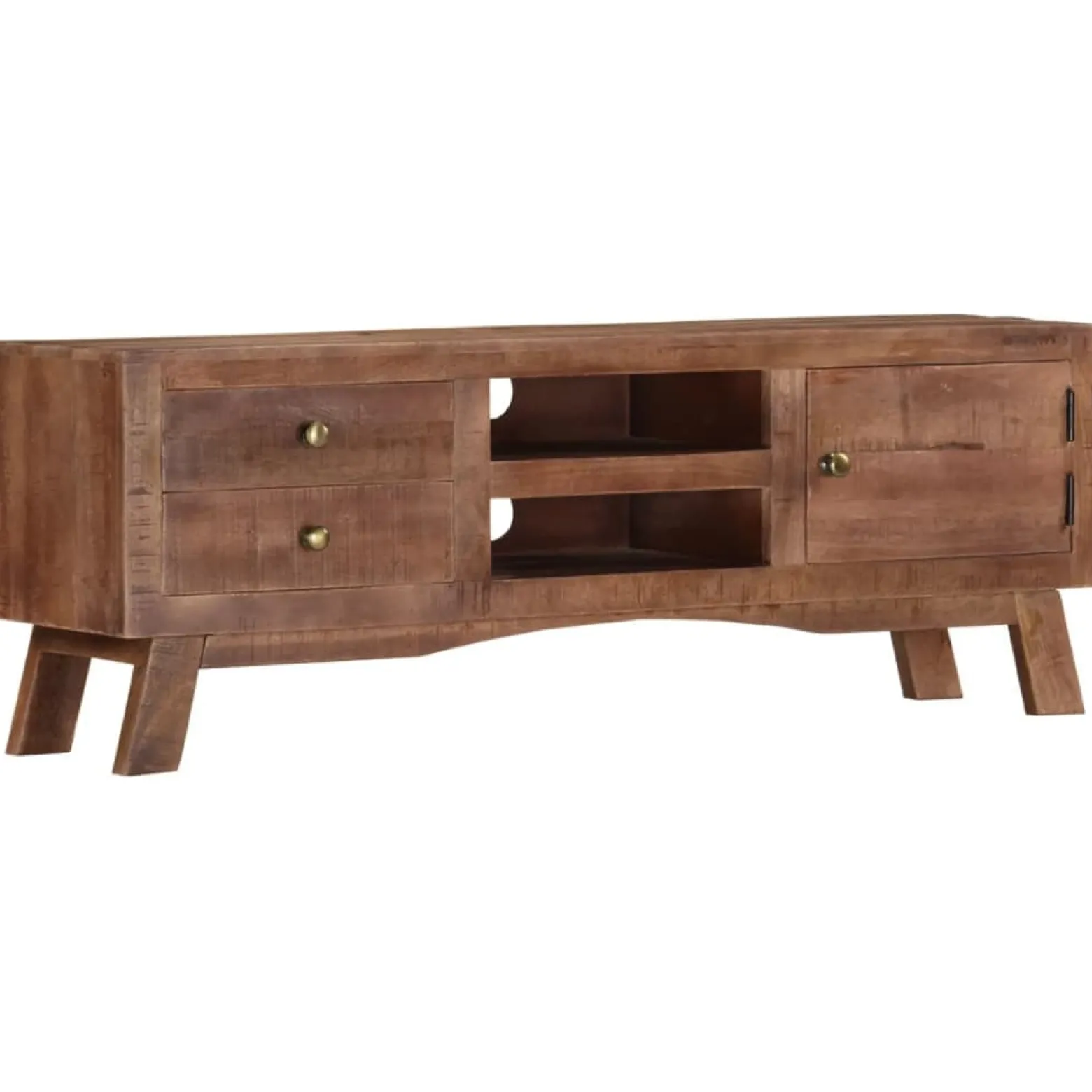 Szafka pod telewizor 110x30x40 cm surowe drewno mango