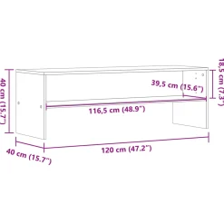 Szafka pod TV przydymiony dąb 120x40x40 cm