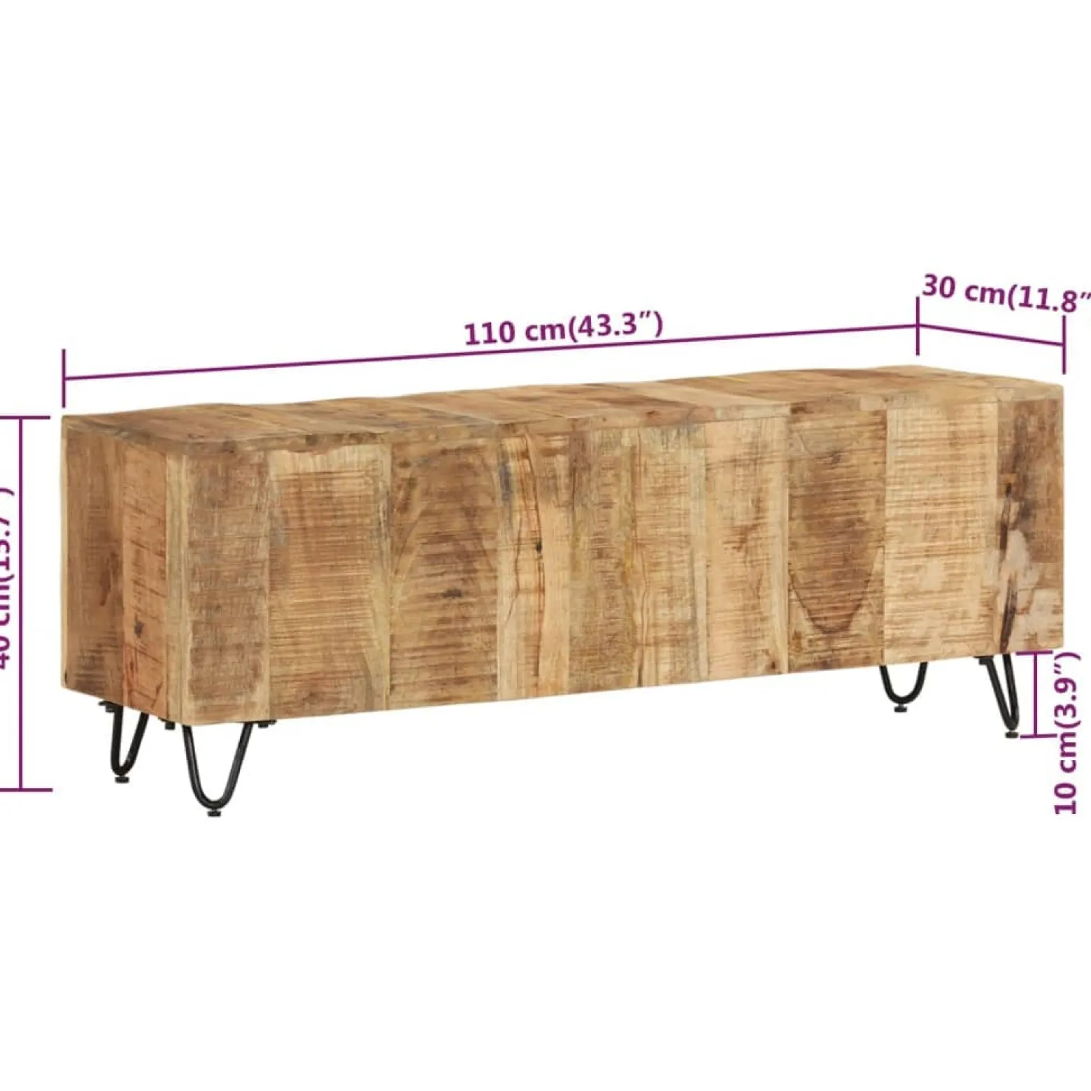 Szafka Pod TV Szafka Pod Telewizor RTV Drewniana Półka 110x30x40 cm