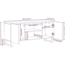 Szafka Pod TV Szafka Pod Telewizor RTV Drewniana Półka 105 x 33 x 46 cm
