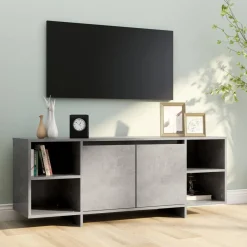 Szafka pod TV szarość betonu 130x35x50 cm