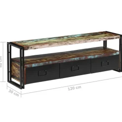 Szafka pod TV z drewna odzyskanego, 120 x 30 x 40 cm