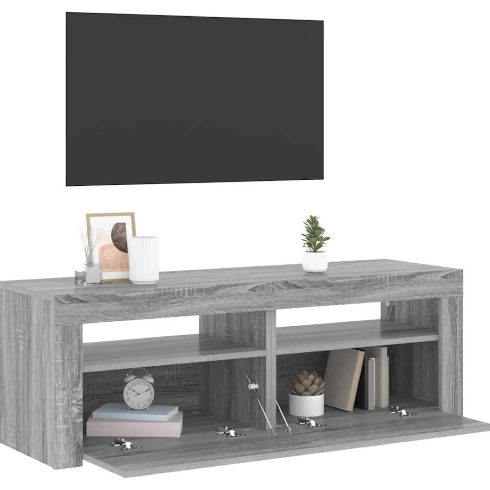 Szafka pod TV z LED szary dąb sonoma 120x35x40 cm