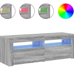 Szafka pod TV z LED szary dąb sonoma 120x35x40 cm