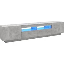 Szafka pod TV z oświetleniem LED szarość betonu 200x35x40 cm