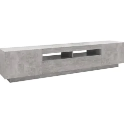 Szafka pod TV z oświetleniem LED szarość betonu 200x35x40 cm