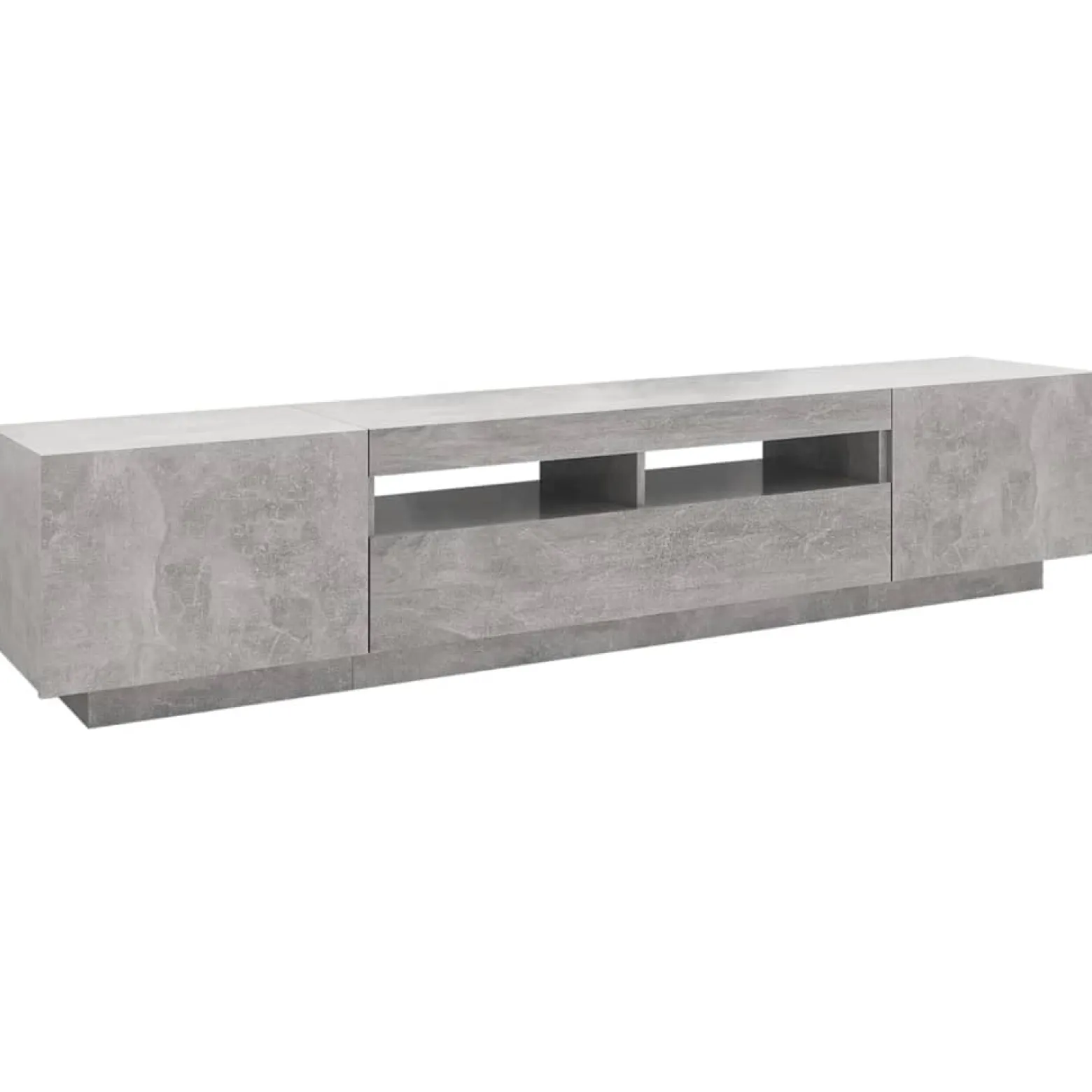 Szafka pod TV z oświetleniem LED szarość betonu 200x35x40 cm