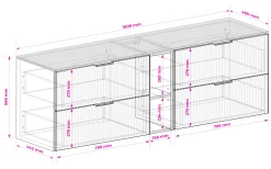 Szafka pod umywalkę, biały / Dąb Craft 180(2 x 80 + 20) x 57 x 46 cm + blat