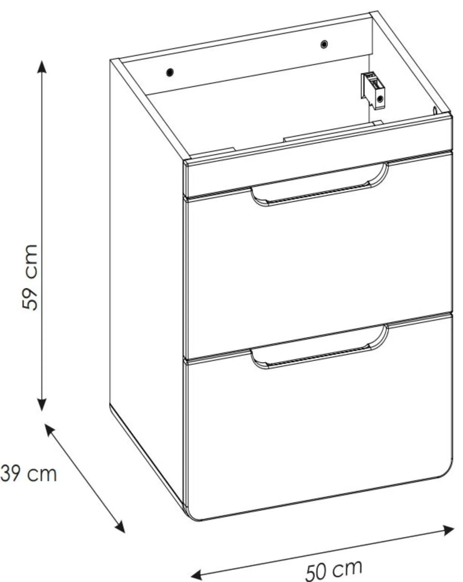 Szafka pod umywalkę 50 cm ARUBA WHITE