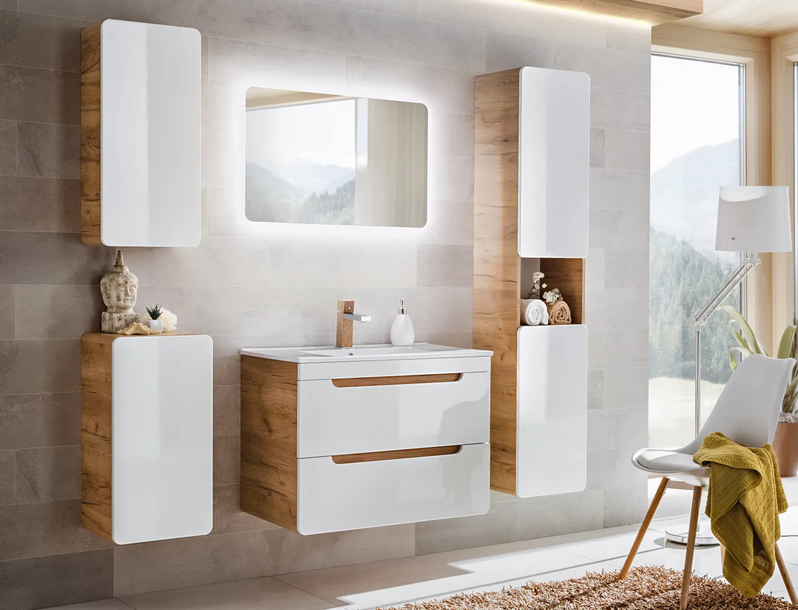 Szafka pod umywalkę 80 cm ARUBA WHITE