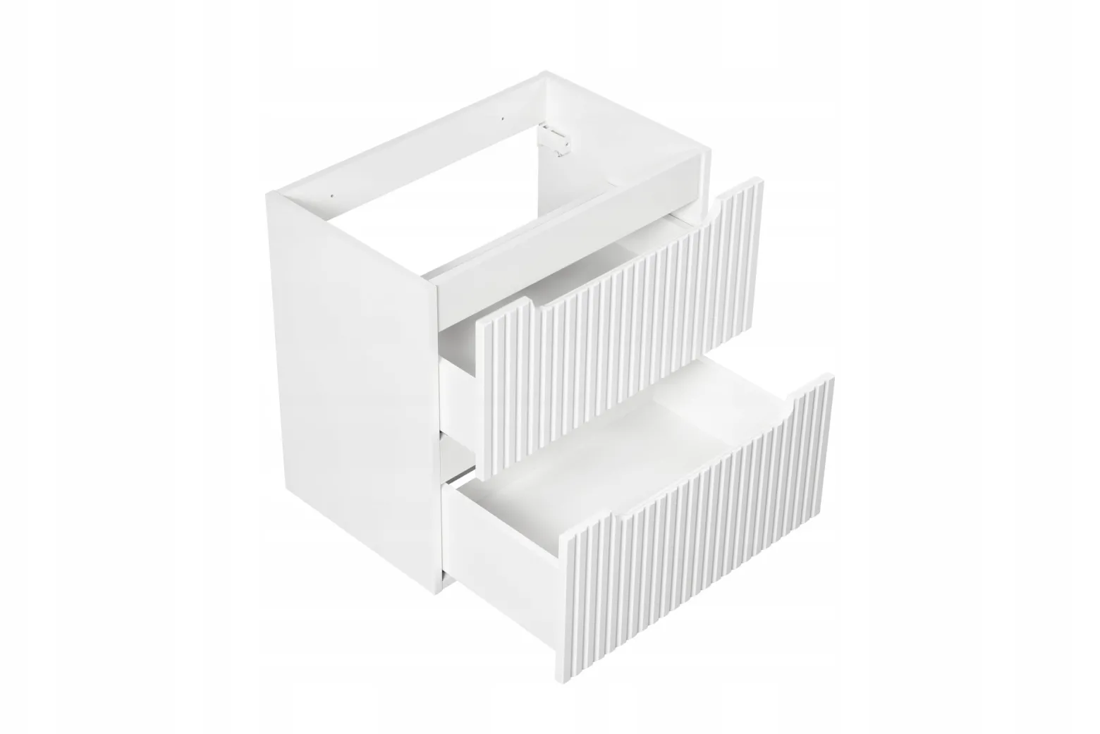 Szafka Pod Umywalkę 60 cm BIAŁA BLAT DĄB RYFLE 2S NOVA WHITE