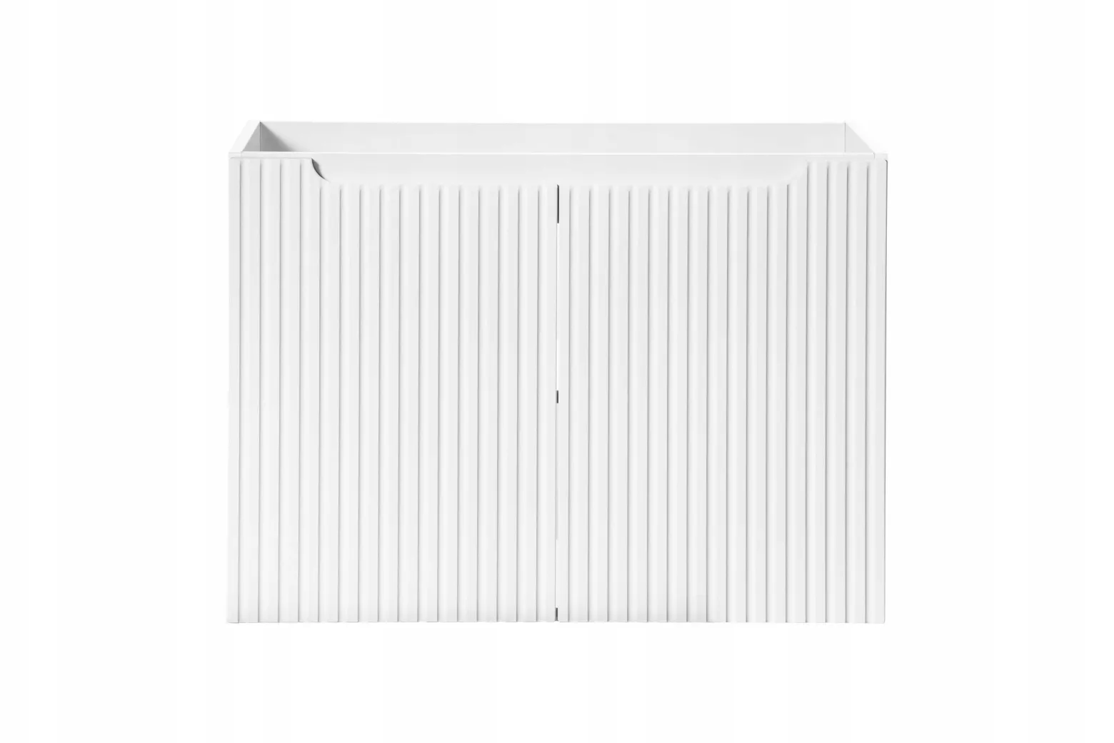 Szafka Pod Umywalkę 80 cm BIAŁA BLAT DĄB RYFLE 2D NOVA WHITE