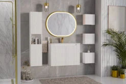Szafka Pod Umywalkę 60 cm BIAŁA Wisząca RYFLE 2S NOVA WHITE