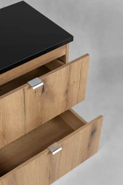 Szafka Pod Umywalkę 60 cm BLAT CZARNY WISZĄCA 2S NOVA OAK