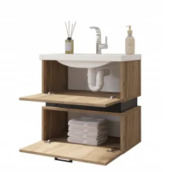 Szafka Pod Umywalkę 60Cm Z Lustrem Carlos Dąb Artisan