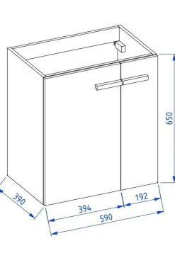 Szafka pod umywalkę L-WOOD 59 cm antracyt mat