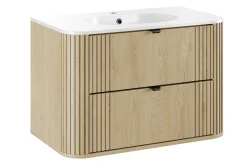 Szafka pod umywalkę OVALIA CREMONA 2S 80cm dąb cremona z umywalką