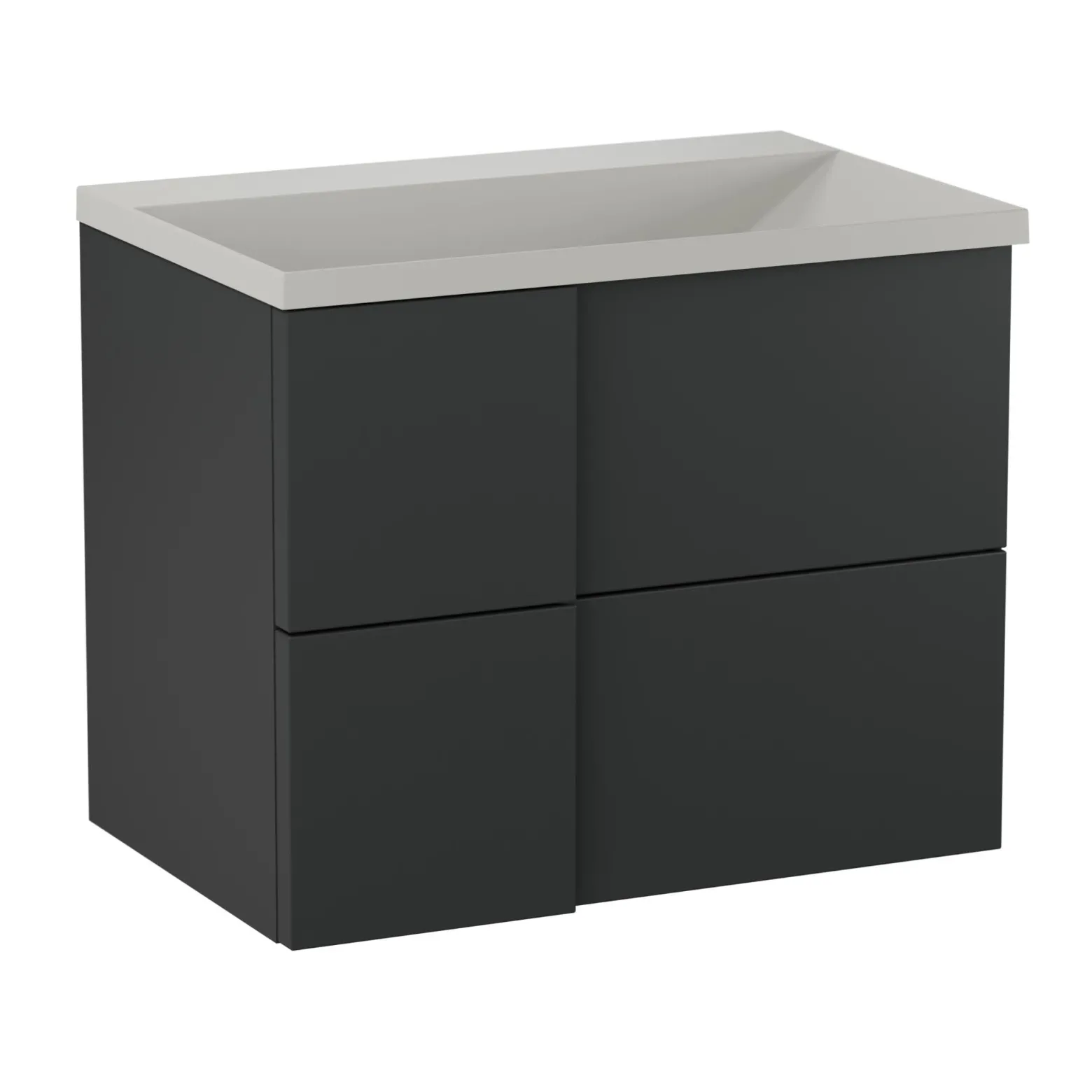 Szafka pod umywalkę wpuszczaną EDGE 70 cm antracyt półmat