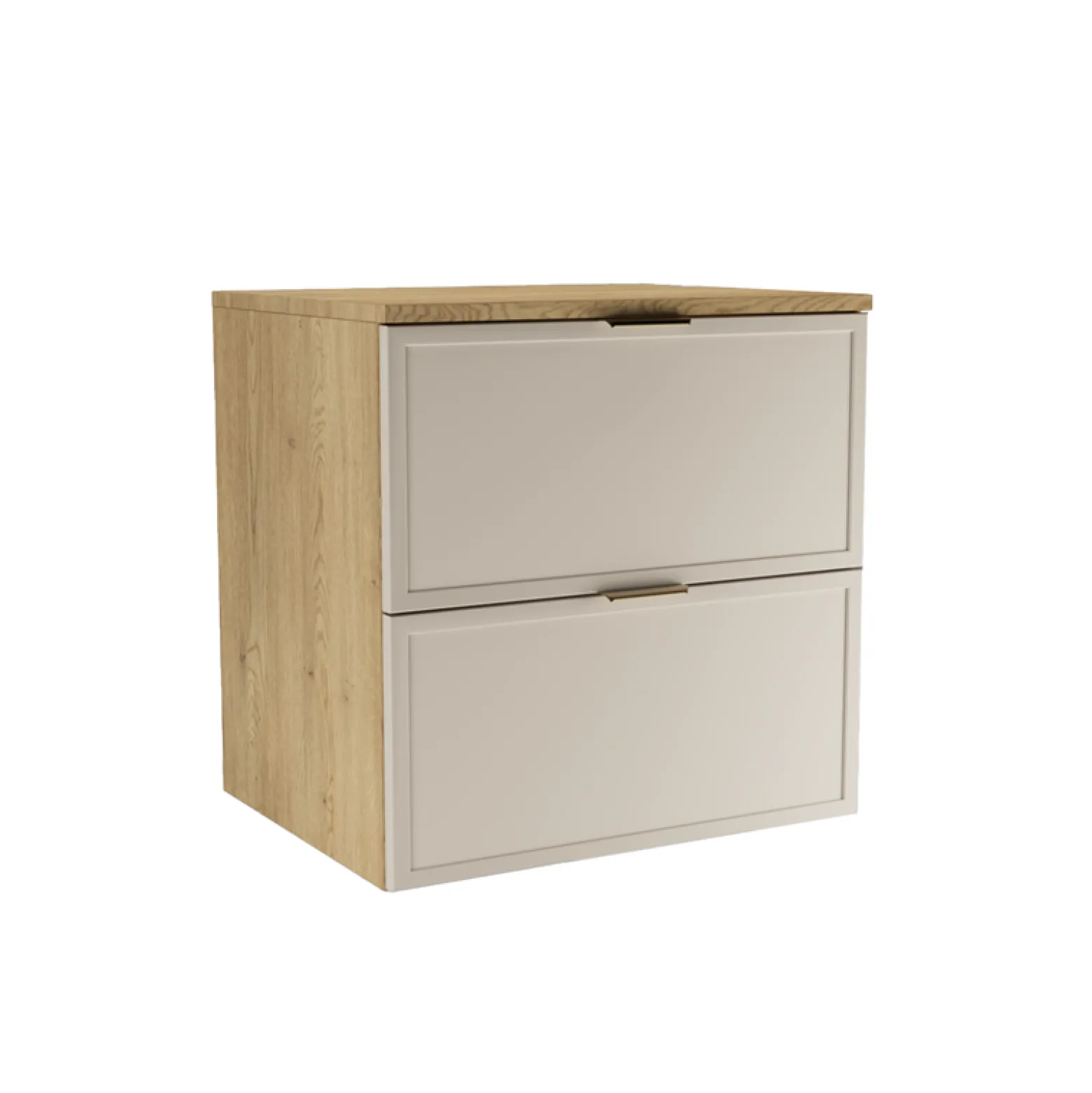 Szafka pod Umywalkę z Blatem 60cm Fronty Ramka Dąb Cremona / Kaszmir