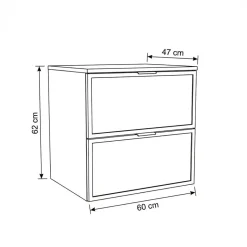 Szafka pod Umywalkę z Blatem 60cm Fronty Ramka Dąb Cremona / Kaszmir