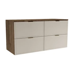 Szafka pod Umywalkę z Blatem 120cm Fronty Ramka Dąb Orzech / Kaszmir