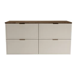 Szafka pod Umywalkę z Blatem 120cm Fronty Ramka Dąb Orzech / Kaszmir