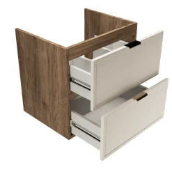 Szafka pod Umywalkę z Blatem 120cm Fronty Ramka Dąb Orzech / Kaszmir