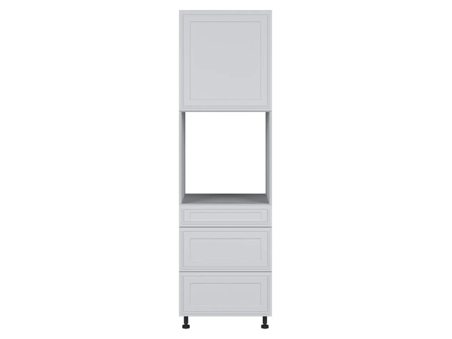 Szafka pod zabudowę piekarnika Verdi 60 cm wysoka prawa z szufladami cichy domyk jasny szary mat/szary grenola