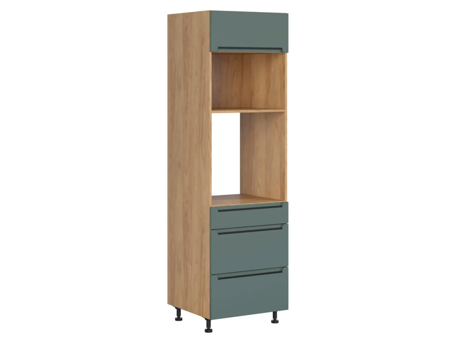 Szafka pod zabudowę piekarnika Iris 60 cm z szufladami cichy domyk zieleń boho